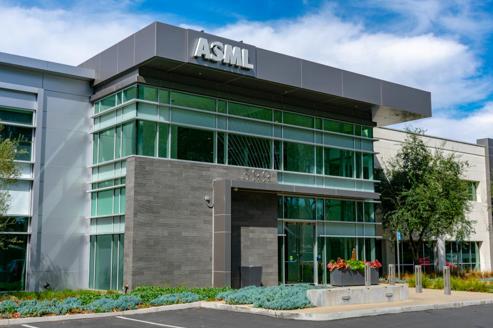 San Jose, California, USA - Circa, 2019 : ASML corporation office in Silicon Valley. ASML is a Dutch company and supplier of photolithography systems for the semiconductor industry