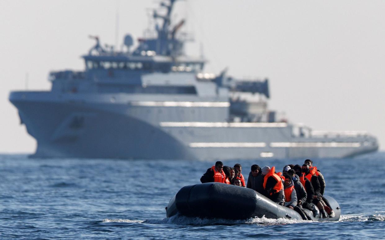 Migrants crossing the English Channel in March