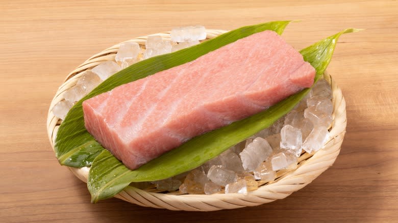 bluefin tuna on leaf