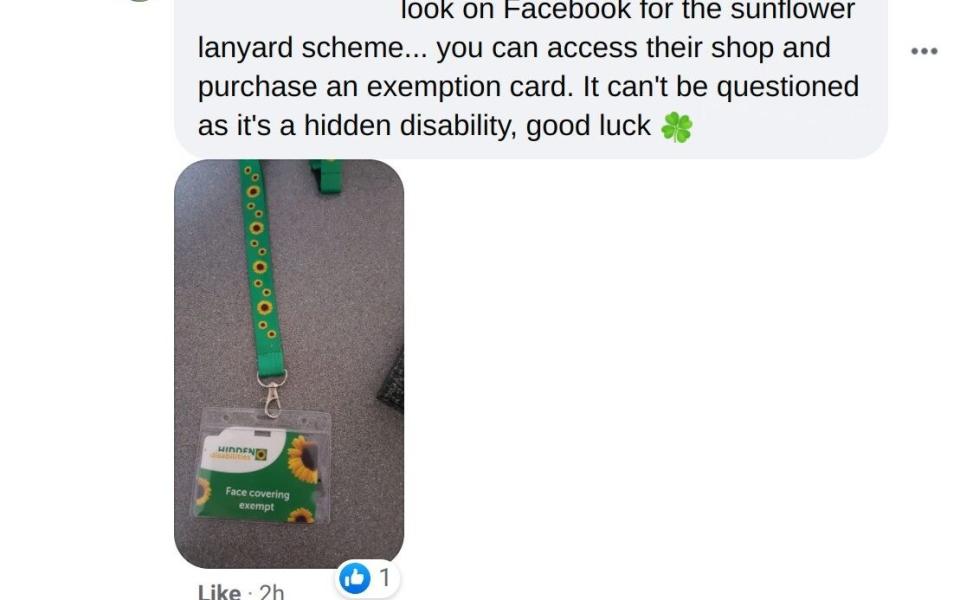 Facebook users are urging other to get the sunflower-themed lanyards, which are freely available online