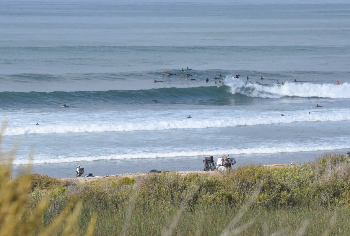 John John Florence creates some space between himself and the pack at Trestles.<p>Brent Flaaten</p>