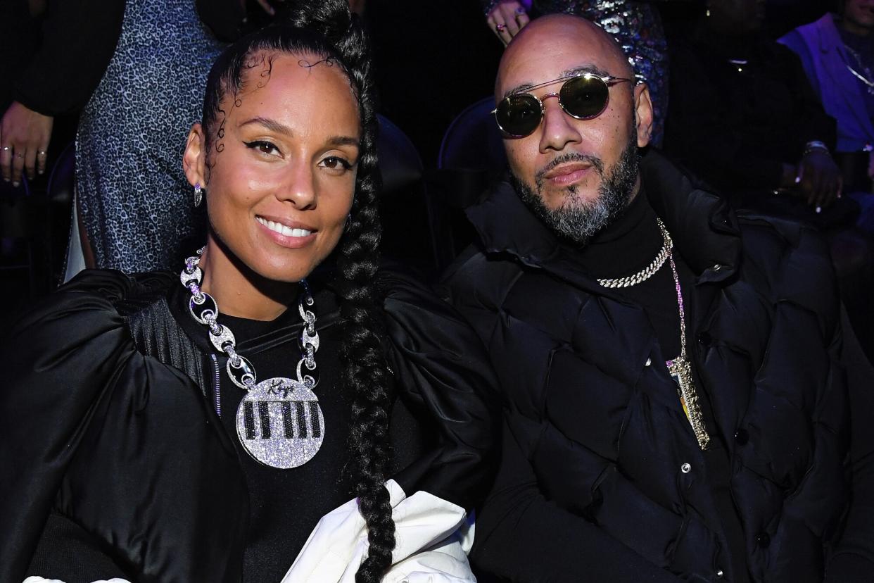 Alicia Keys and Swizz Beatz attend the 2021 MTV Video Music Awards at Barclays Center on September 12, 2021 in the Brooklyn borough of New York City