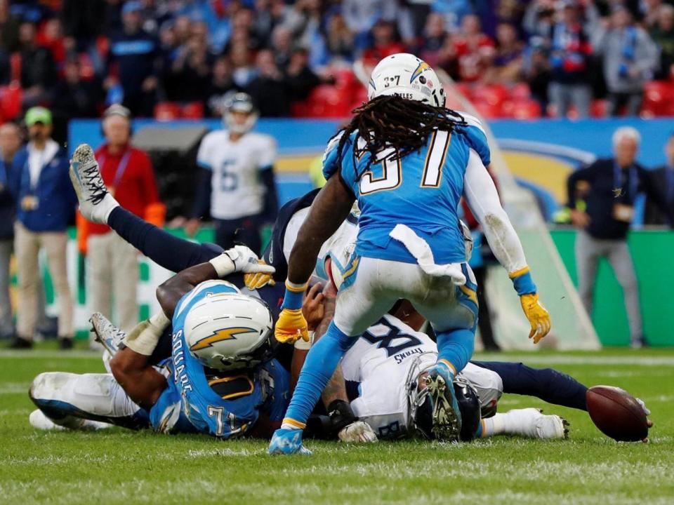 Marcus Mariota was denied a touchdown at the very end of the match (Action Images via Reuters)