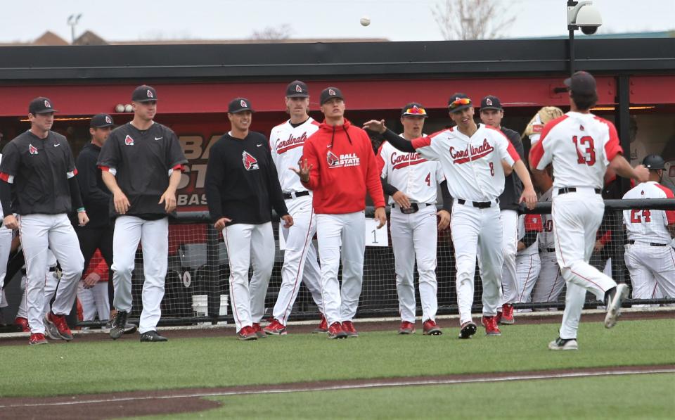 Ball State baseball plays Central Michigan at Ball Diamond at First Merchants Ballpark Complex Friday, April 29, 2022.