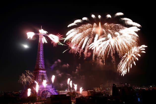 <p>Le feu d'artifice organisé le 14 juillet 2019 à Paris.</p>