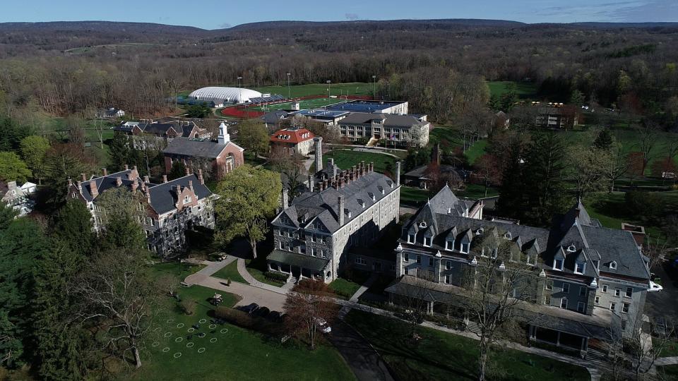 Aerial image of the campus at Blair Academy in Blairstown, N.J., on Tuesday, April 13, 2021.