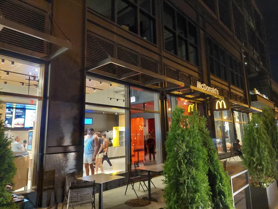 The exterior of the McDonald's global kitchen in Chicago