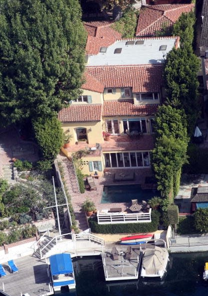 Aerial view of Jennifer Love Hewitt's home in Los Angeles, California.