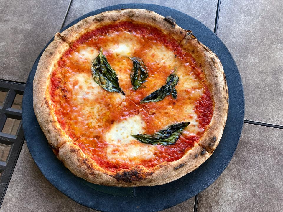 Pizza margherita with San Marzano tomatoes, mozzarella, basil and olive oil from Pizzeria Virtu in Scottsdale.