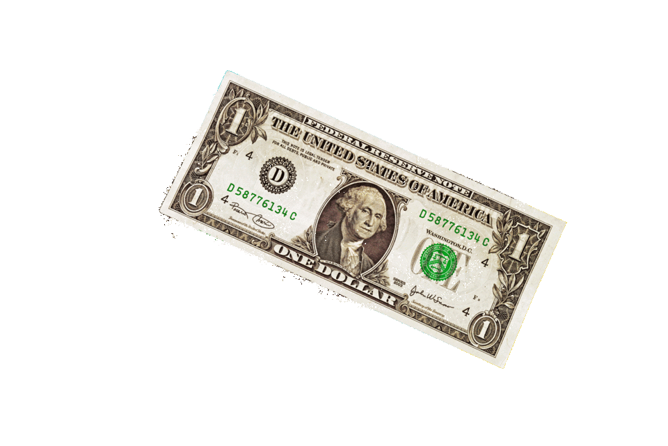 An image of money on a colorful background.