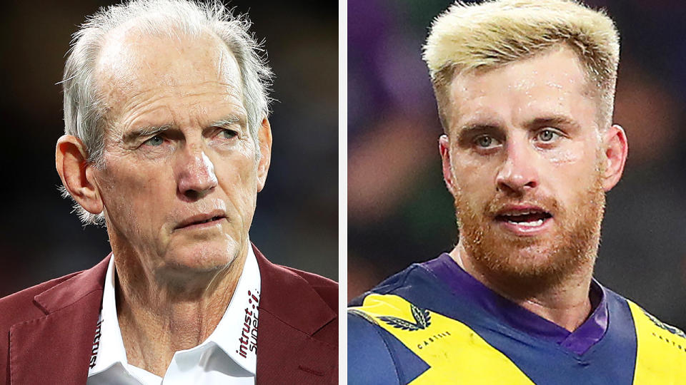 Wayne Bennett and Cameron Munster are pictured side by side.