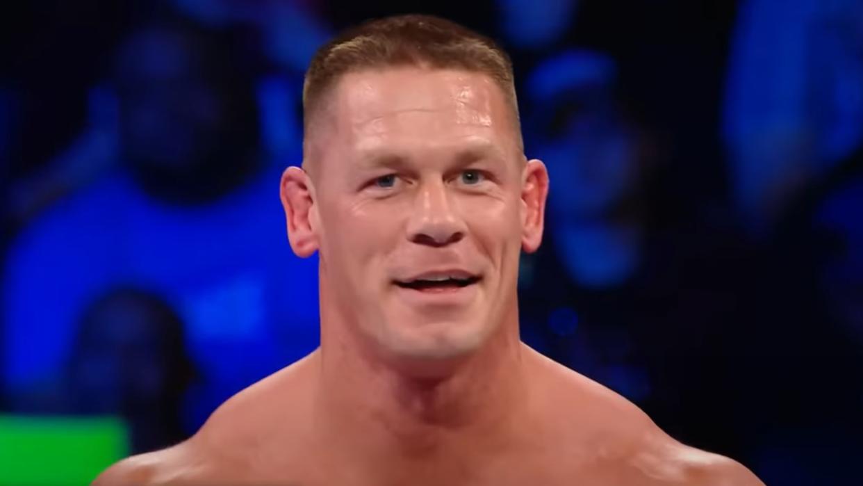  Screenshot of John Cena in ring at WWE Fastlane. 