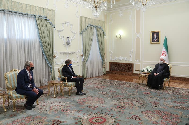 Iranian President Hassan Rouhani meets with International Atomic Energy Agency (IAEA) Director General Rafael Grossi in Tehran