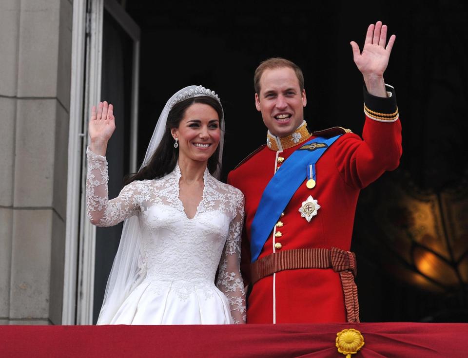William and Kate wed at Westminster Abbey on 29 April 2011 (PA)