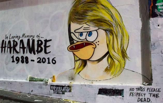 The 'RIP Taylor Swift mural' was changed overnight. Source: Instagram