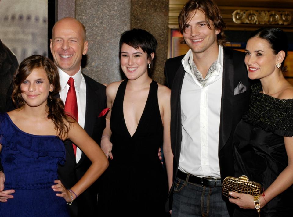 Tallulah Belle Willis, Bruce Willis, Rumer Willis, Ashton Kutcher, Demi Moore, Live Free and Die Hard Premiere, 2007