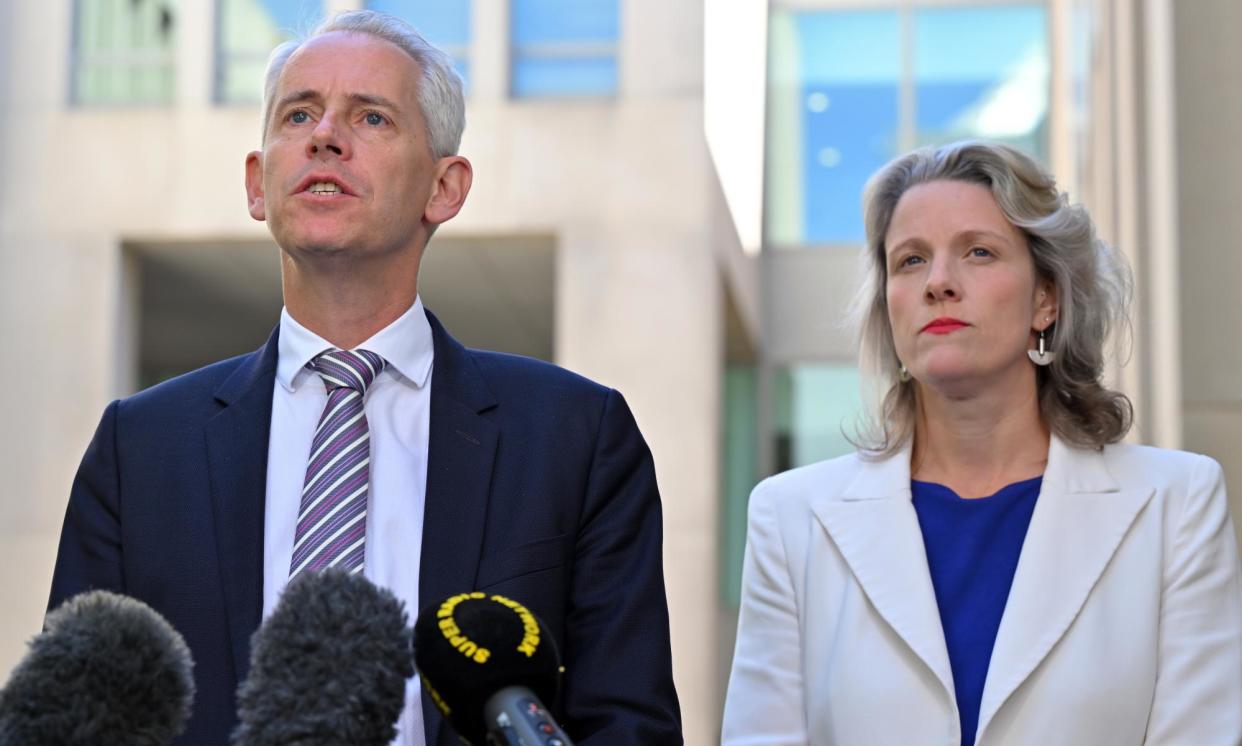 <span>Immigration minister Andrew Giles and home affairs minister Clare O’Neil said they were ‘very disappointed’ the Liberals did not support the deportation bill.</span><span>Photograph: Mick Tsikas/AAP</span>