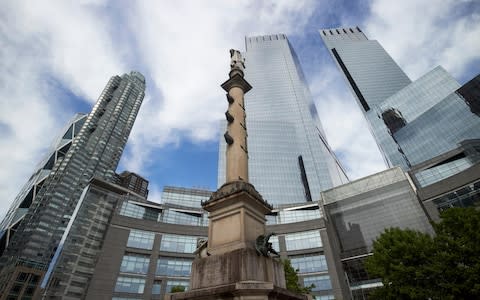 The Christopher Columbus statue in Columbus Circlce, New York