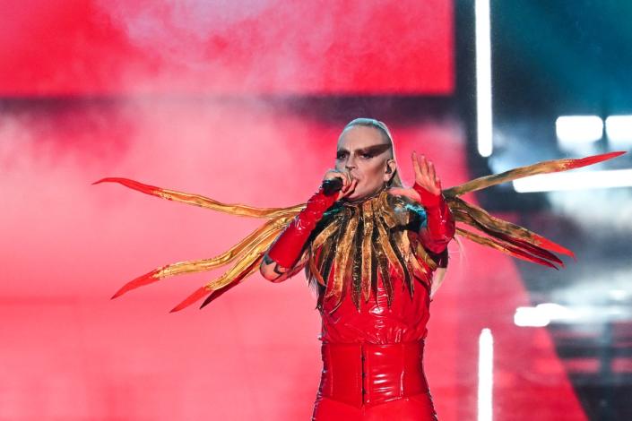 Lord of the Lost perform on behalf of Germany (AFP via Getty Images)