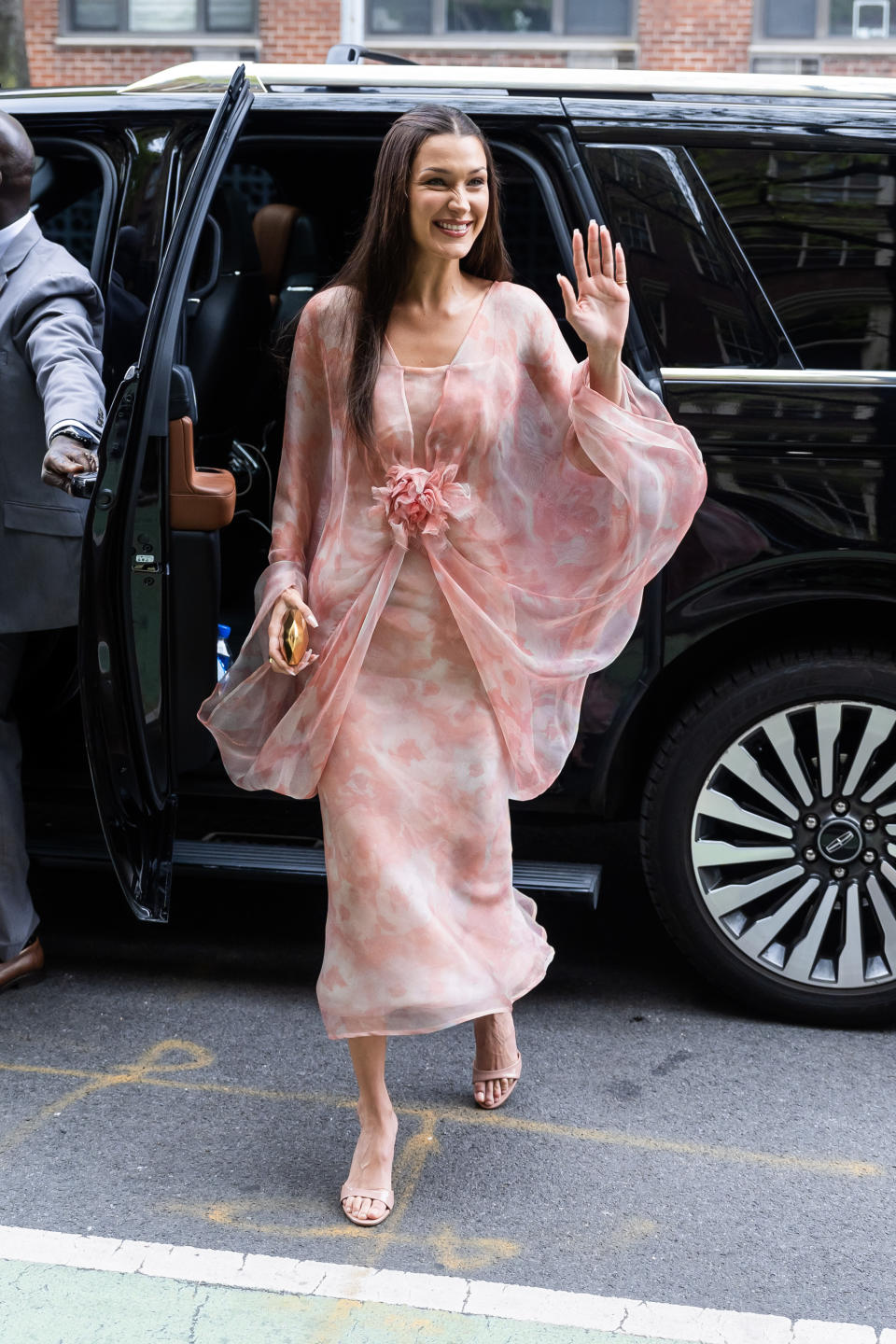 Bella Hadid is seen at the Orebella popup in the West Village on May 04, 2024 in New York City.