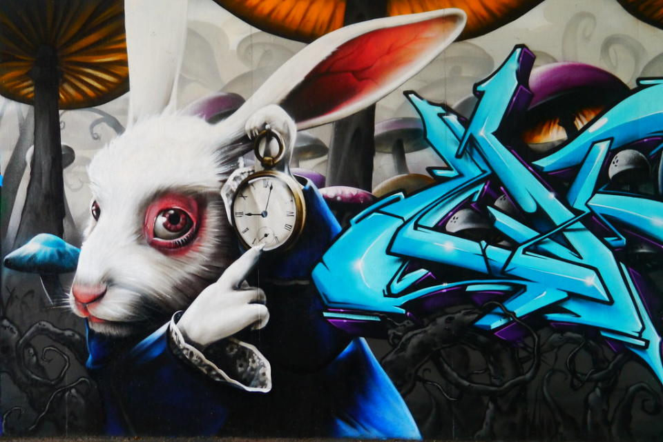 "Time Flies" - Alice in Wonderland Grafitti, Cambridgeshire