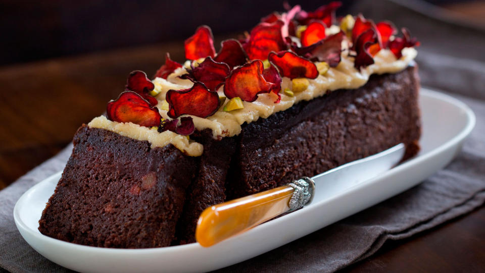 Beetroot and Chocolate Loaf with Cashew Frosting