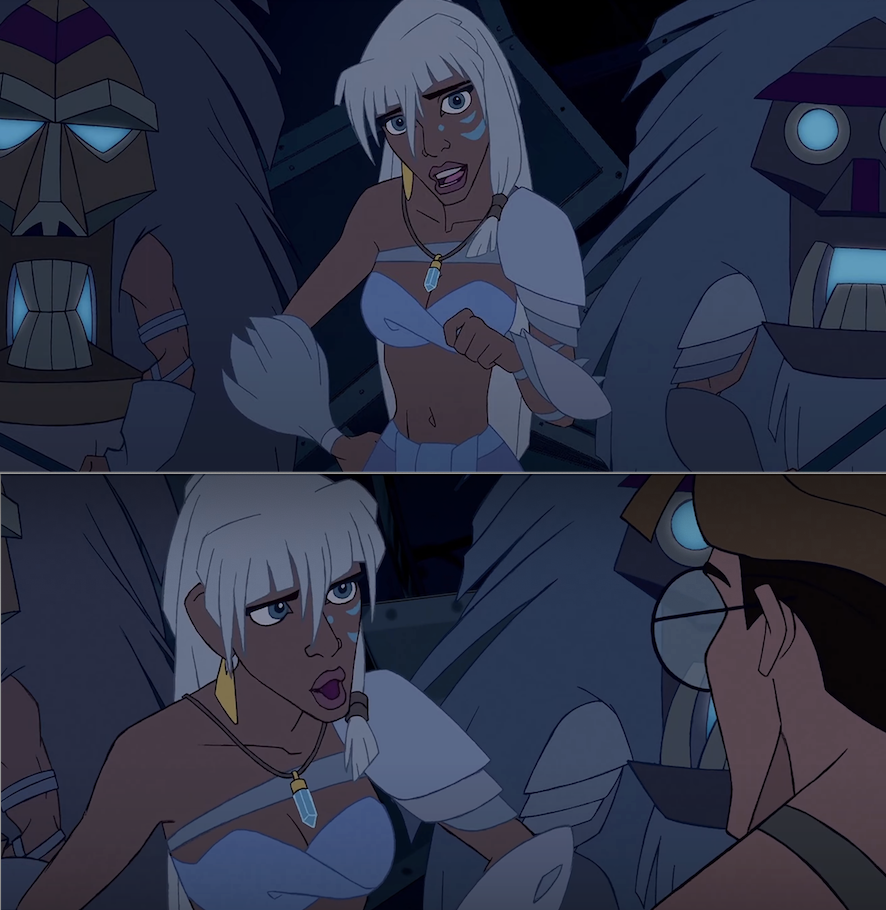 Kida talking to Milo