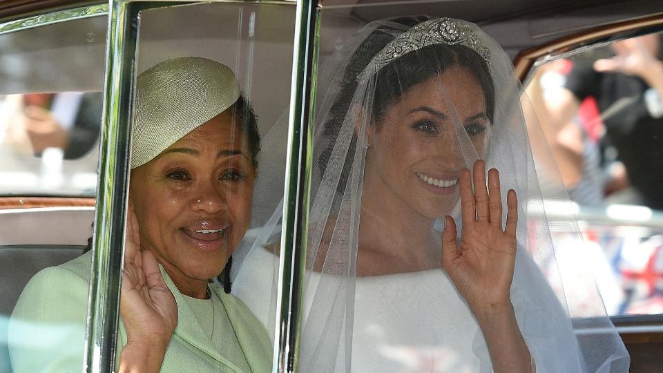 Meghan Markle and her mum, Doria Ragland, at the royal wedding