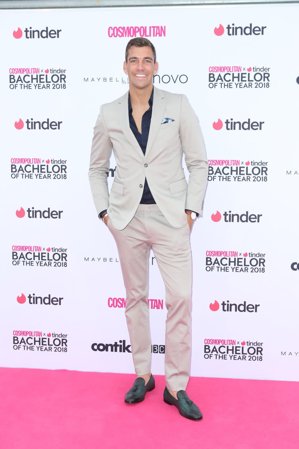 Rumoured Bachelor star for 2018, Cameron Cranley also graced the pink carpet. Source: Getty