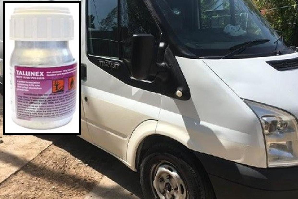 The hazardous chemical Talunex was stolen from a white van after it was reported stolen in Darwen, Lancashire: Greater Manchester Police