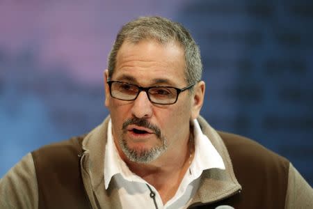 FILE PHOTO: Feb 27, 2019; Indianapolis, IN, USA; New York Giants general manager Dave Gettleman speaks to the media during the 2019 NFL Combine at the Indianapolis Convention Center. Mandatory Credit: Brian Spurlock-USA TODAY Sports