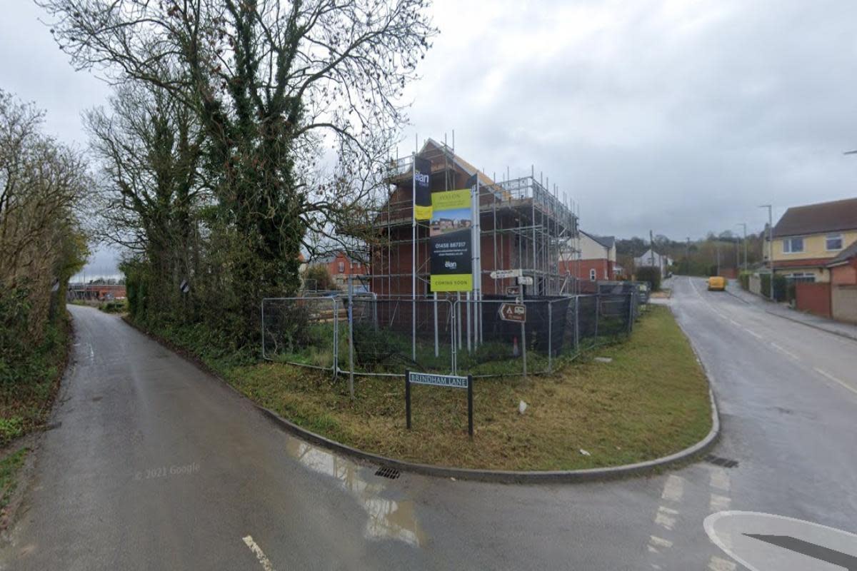 Construction under way on the Avalon estate at the junction of Brindham Lane and Old Wells Road in Glastonbury, pictured in November 2021. <i>(Image: Google Maps)</i>