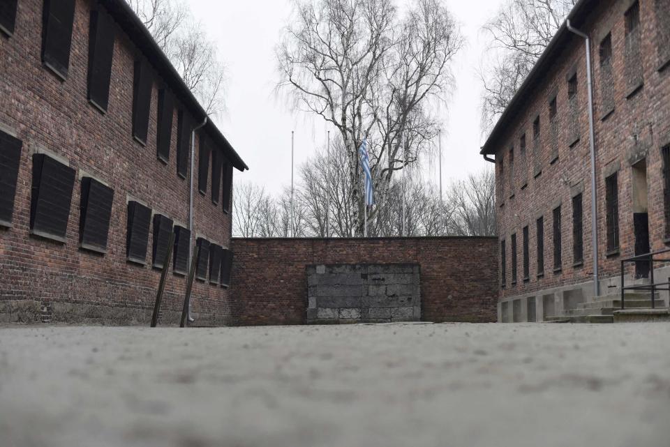 General view of former German Nazi concentration and extermination camp Auschwitz in Oswiecim