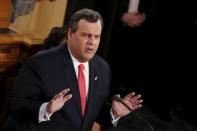 New Jersey Governor Chris Christie, a 2016 Republican presidential candidate, delivers his State of the State address at the New Jersey State House in Trenton, New Jersey January 12, 2016. REUTERS/Shannon Stapleton