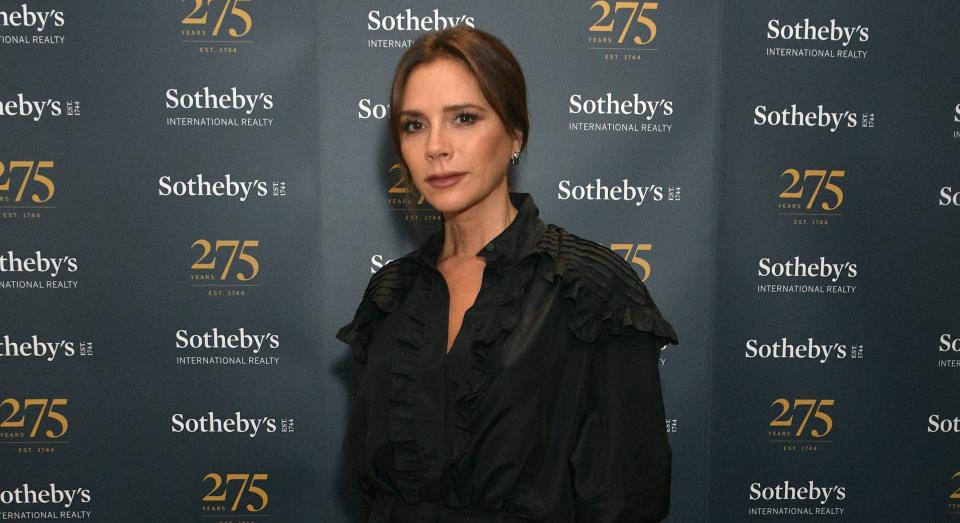 Victoria Beckham showcased a look from her new Spring/ Summer 2021 collection. (Getty Images)
