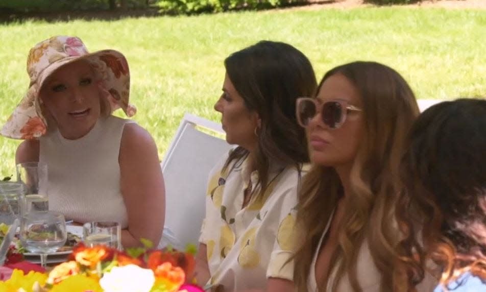 Margaret Josephs (left to right), Jennifer Fessler, Dolores Catania and Jennifer Aydin on the March 7 episode of "The Reaql Housewives of New Jersey."