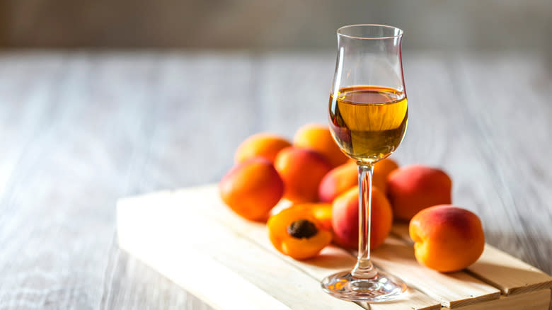 Glass of apricot brandy