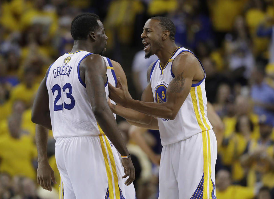 Draymond Green and Andre Iguodala will have to knock down shots to force the Pelicans to dial back their defensive pressure against the Warriors’ ball-handlers. (AP)