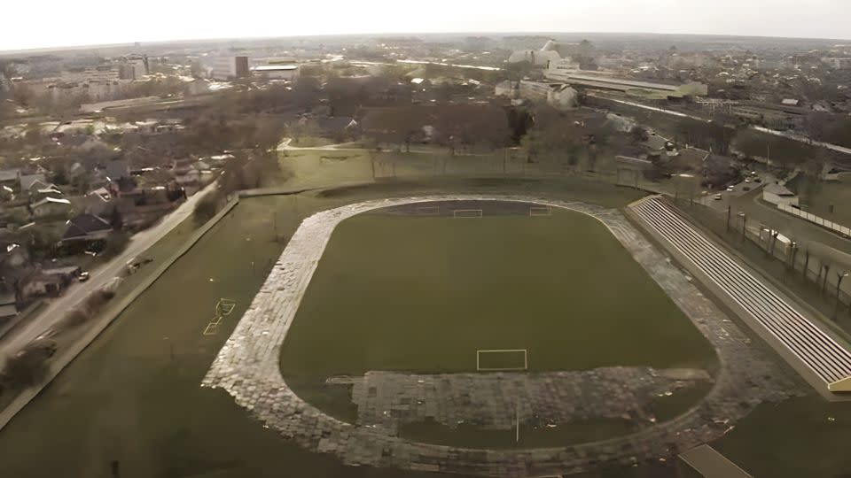 The cemetery was covered with tarmac and transformed into a sports stadium and running track, which remains in use today.  - Interim Chairman of the Religious Jewish Union of Belarus