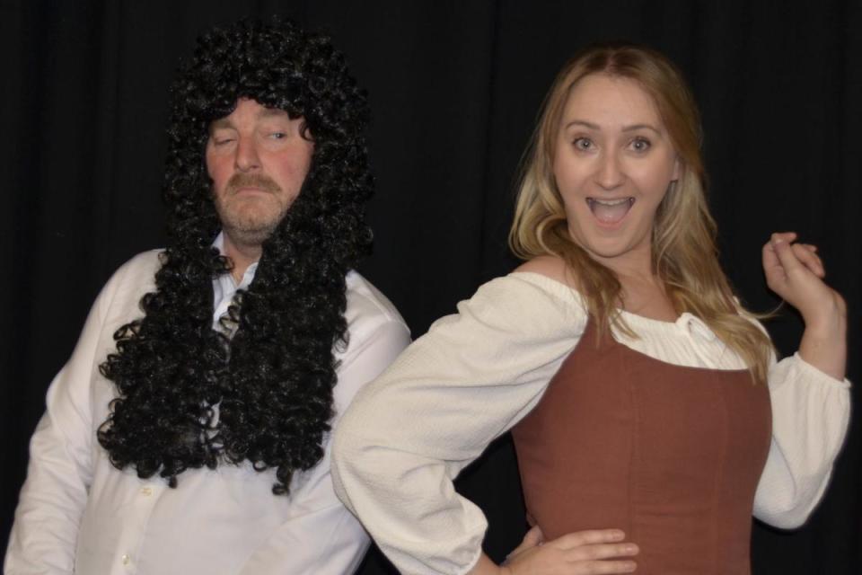 Simon Gibson as King Charles II and Katie Bowie as Nell Gwynn