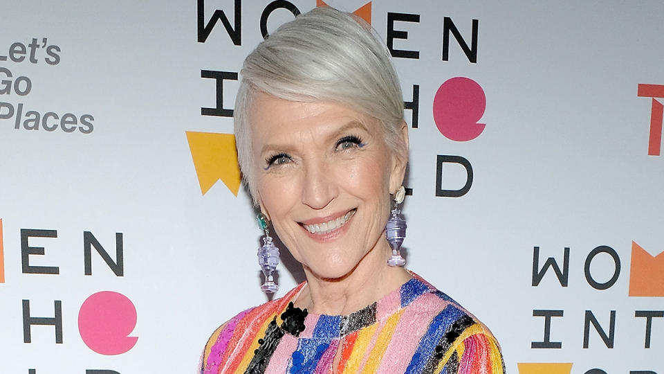 Maye Musk with blue eyeliner