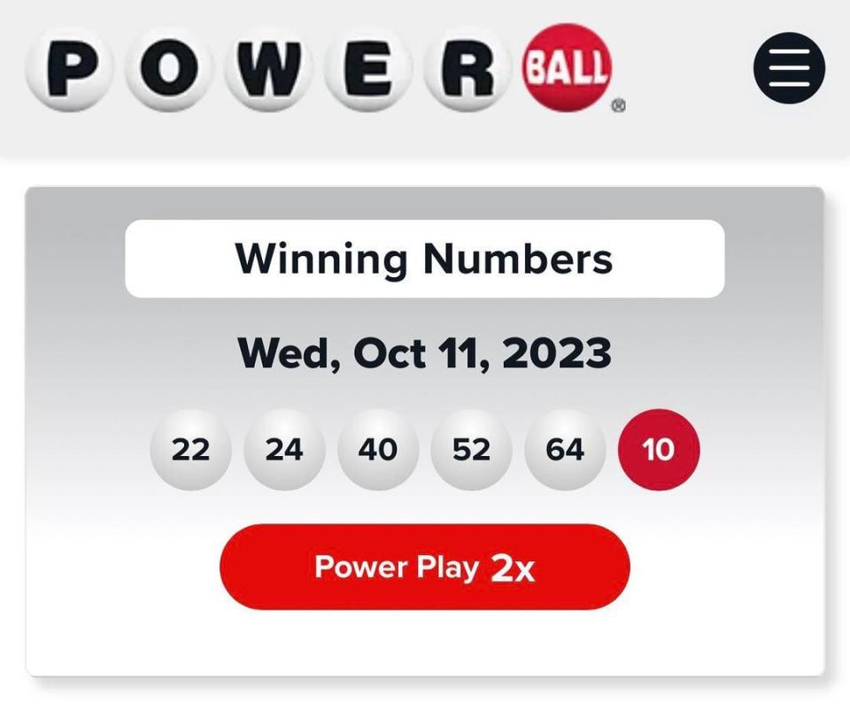 Los números ganadores de la Lotería de Powerball el 11 de octubre de 2023