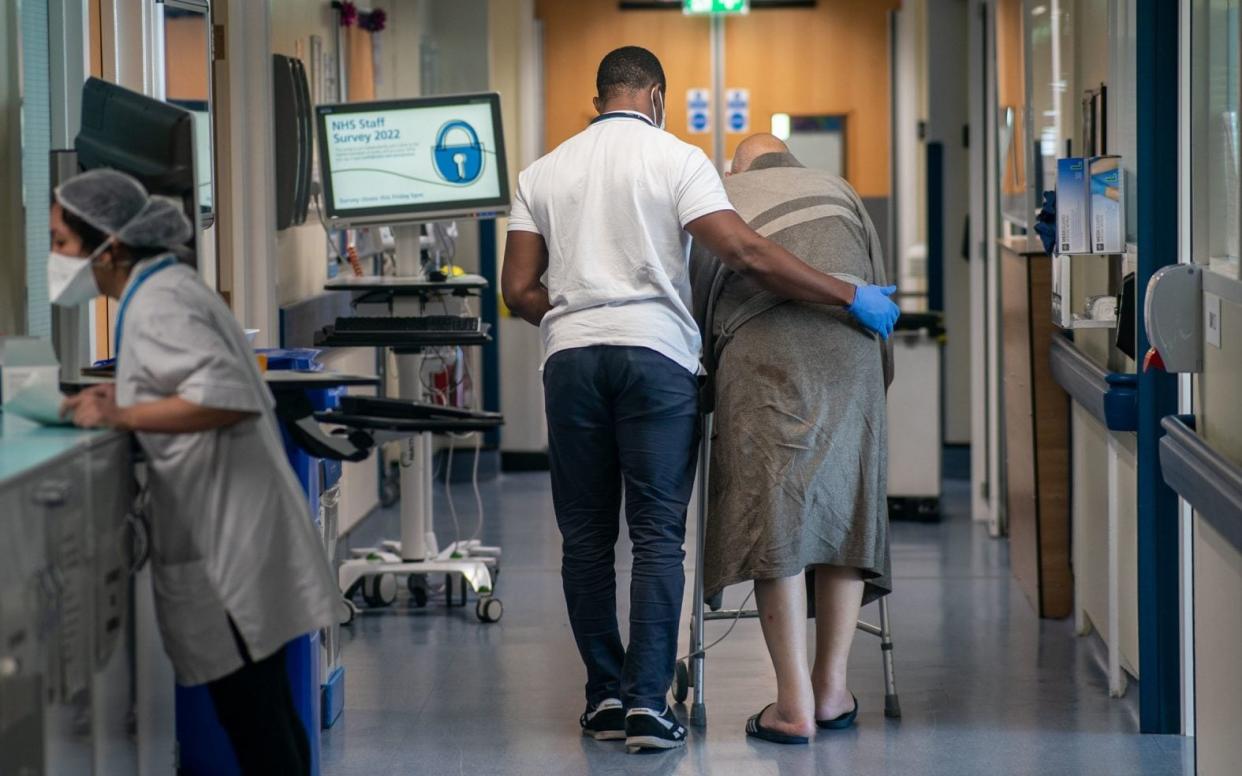 general view of staff on a NHS hospital ward