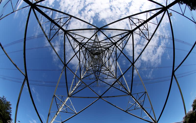 General view of an electricity pylon near Ellesmere Port