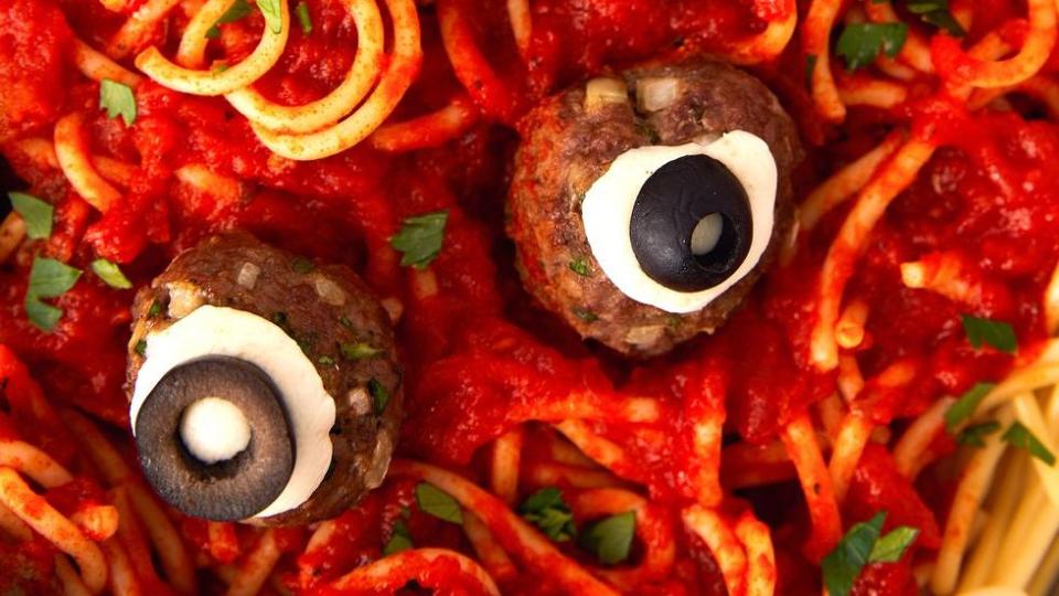 halloween spaghetti and meatball recipe