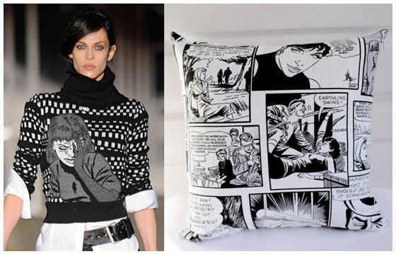 Lichtenstein-Inspired Sweater = Comical Pillow