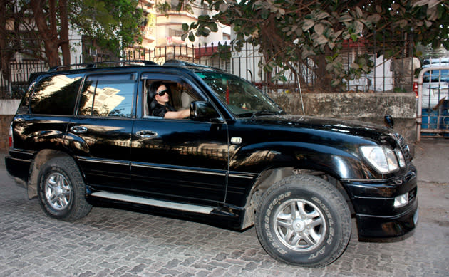 Koena Mitra in her Lexus