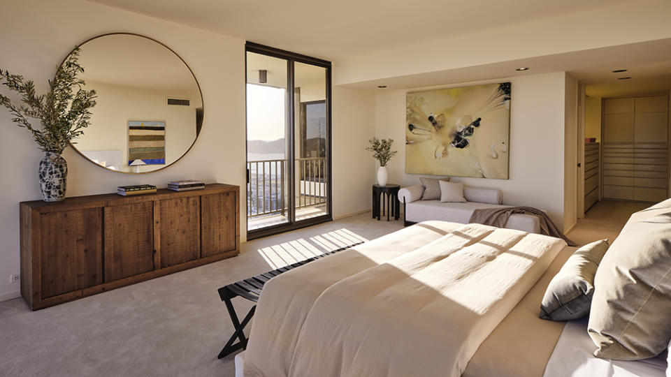 The south penthouse’s master bedroom - Credit: Brad Knipstein