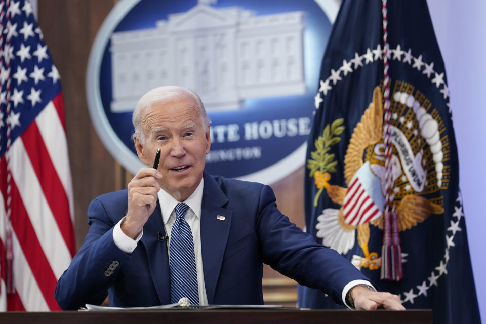 President Joe Biden speaks at the Summit on Fire Prevention and Control in the South Court Auditorium on the White House complex in Washington, Tuesday, Oct. 11, 2022. More U.S. adults are now feeling financially vulnerable amid high inflation. That's a political risk for Biden and his fellow Democrats one month before the midterm elections. (AP Photo/Susan Walsh)