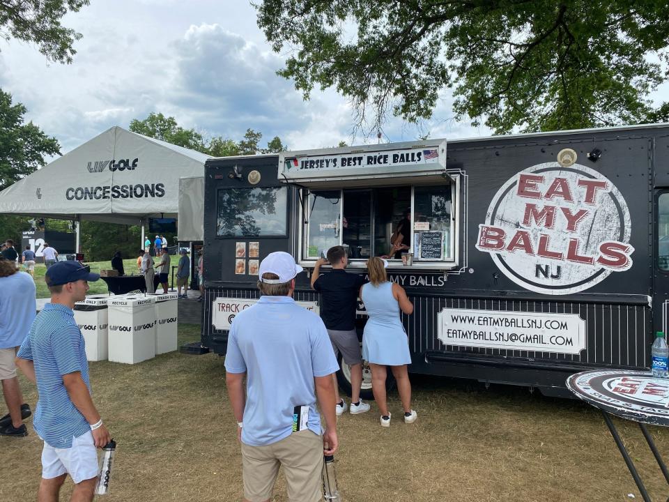 A food truck serves fans at LIV Golf Bedminster.